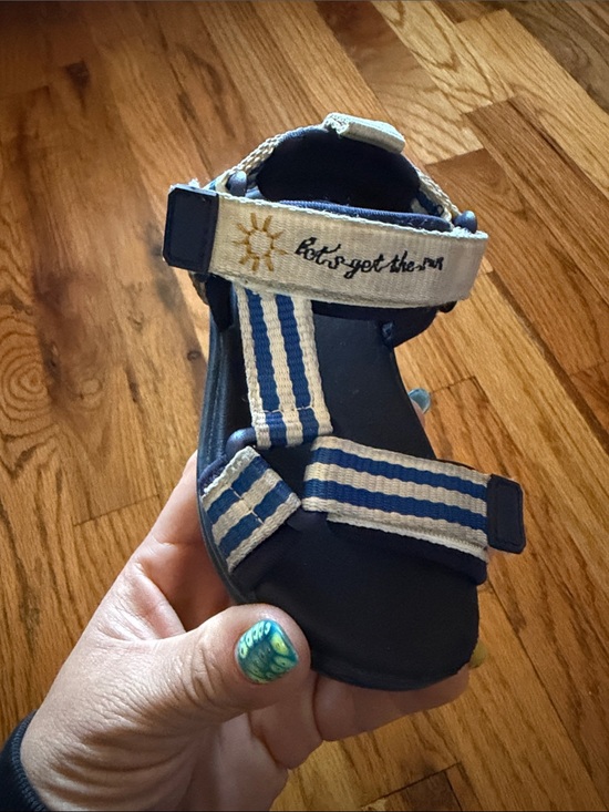 Zara Other - Zara Navy and Cream Striped Toddler Sandal with Sun Accent